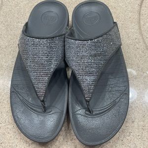 FitFlop Lulu Superglitz in silver size 8. Excellent condition.